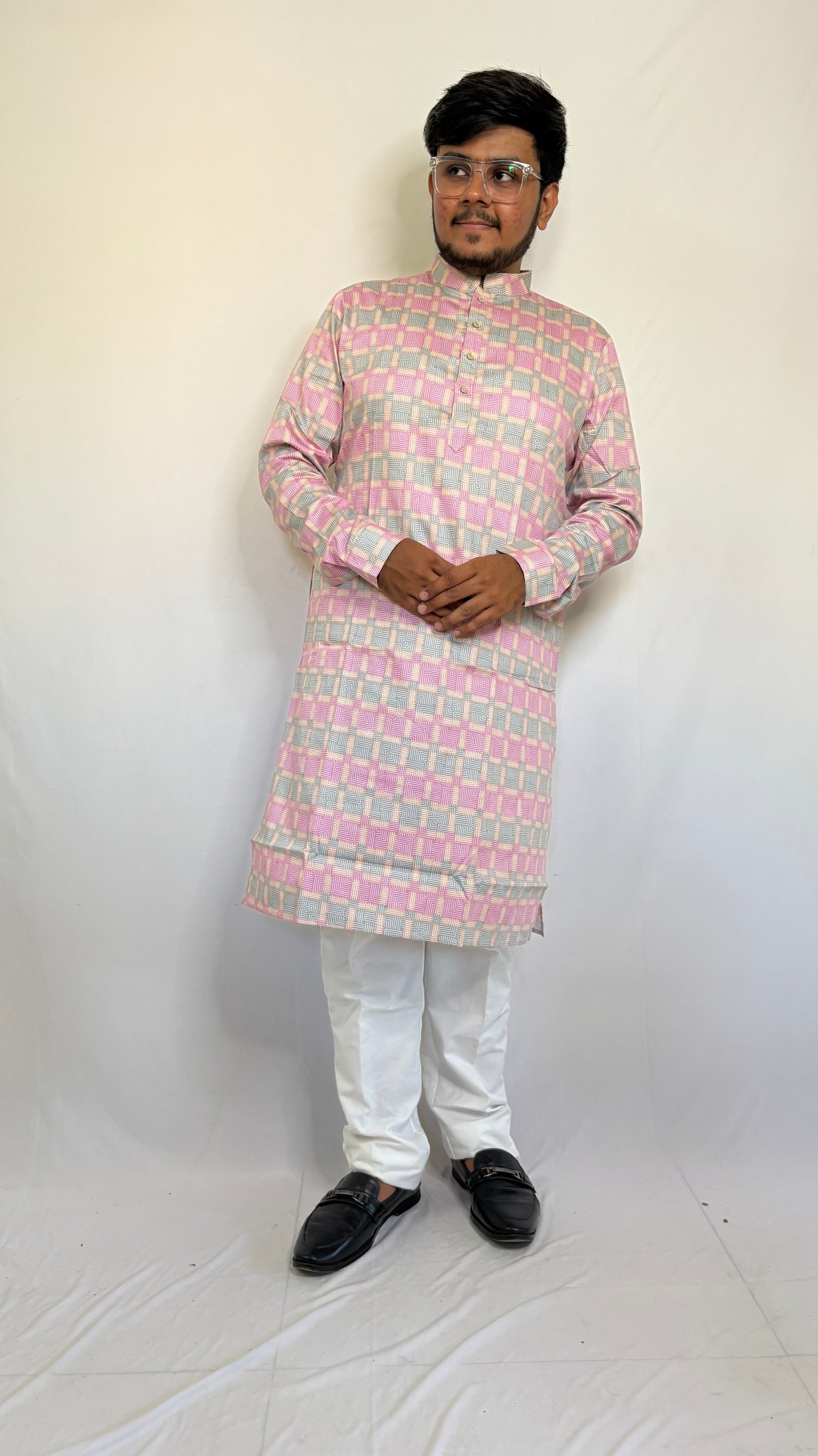 Spiral_printed_pastel_kurta_for_men_in_Giza_cotton_modern_ethnic_daywear
